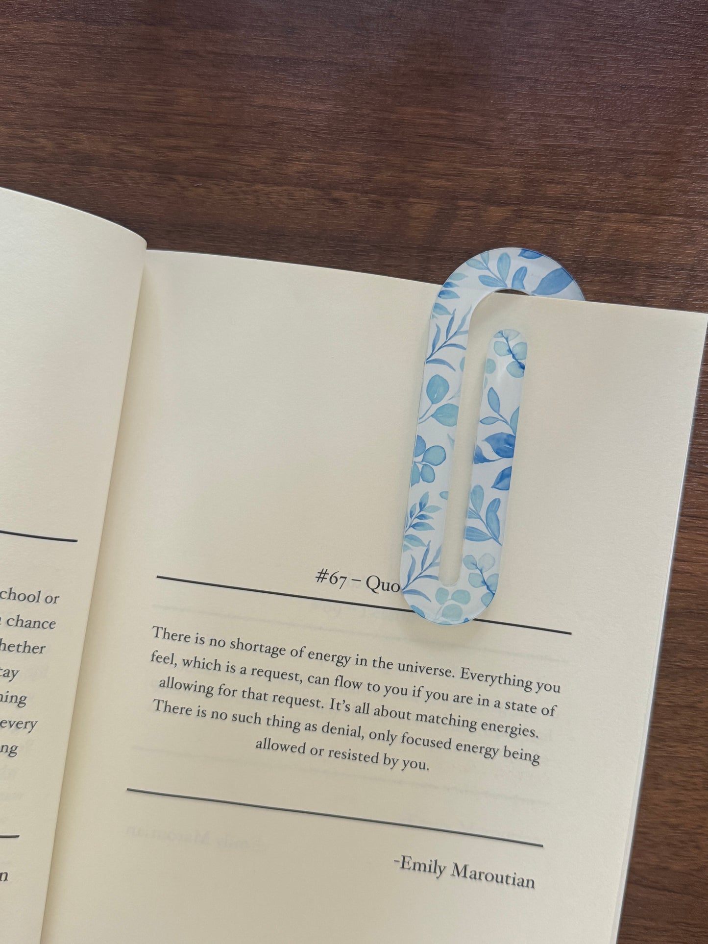 Blue Floral Jumbo Paper Clip/ Bookmark