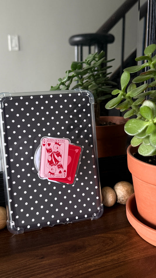 Queen of Books | Magnetic Phone & E-reader Grip | Snap-On | MagSafe Style