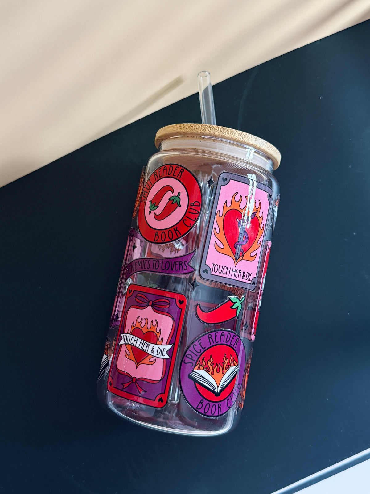 Slowburn Lovers Glass Cup | 16oz glass cup