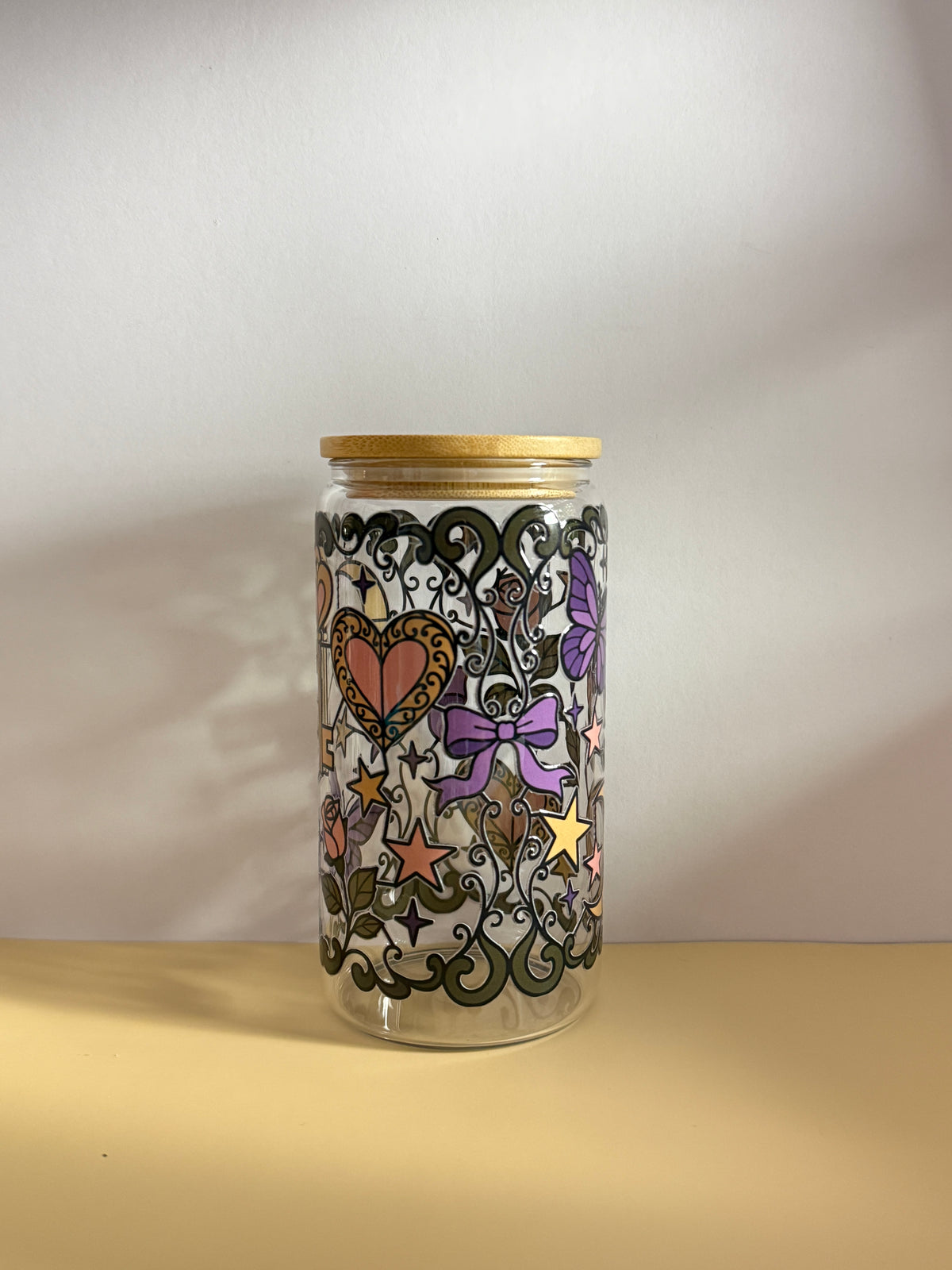 Secret Garden glass cup | 16oz glass cup