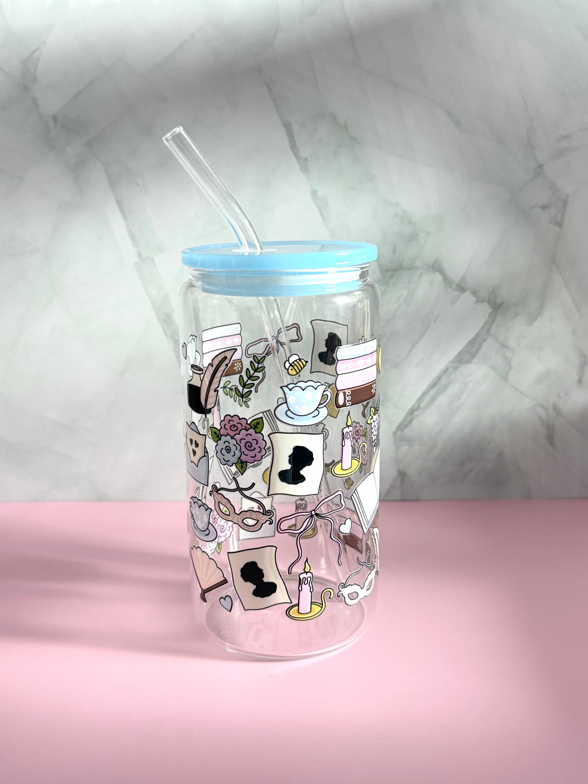 Regency love glass cup | 16oz glass cup