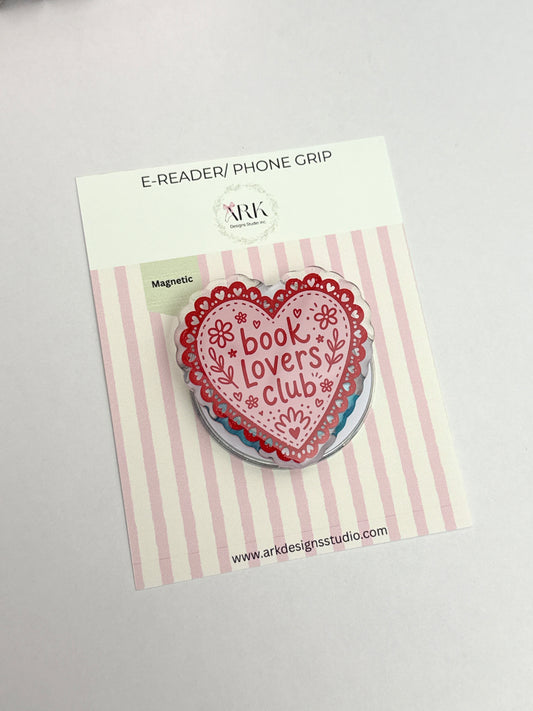Book lovers club | Magnetic Phone & E-reader Grip | Snap-On | MagSafe Style