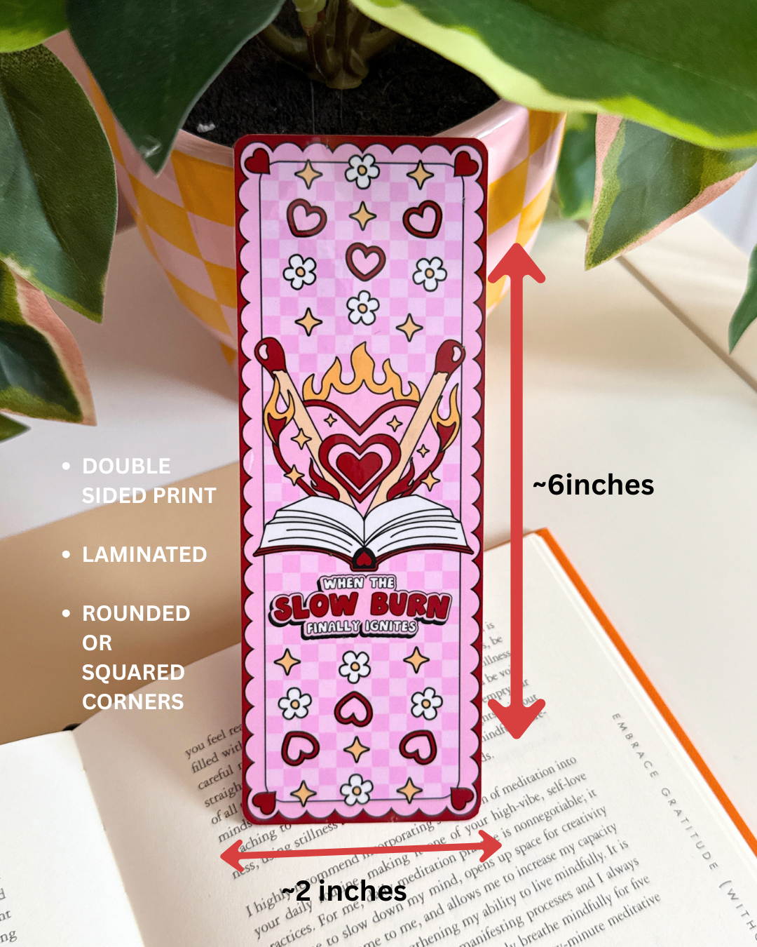 Double-Sided Laminated Bookmarks | Cute Bookish Bookmark | 6” x 2”