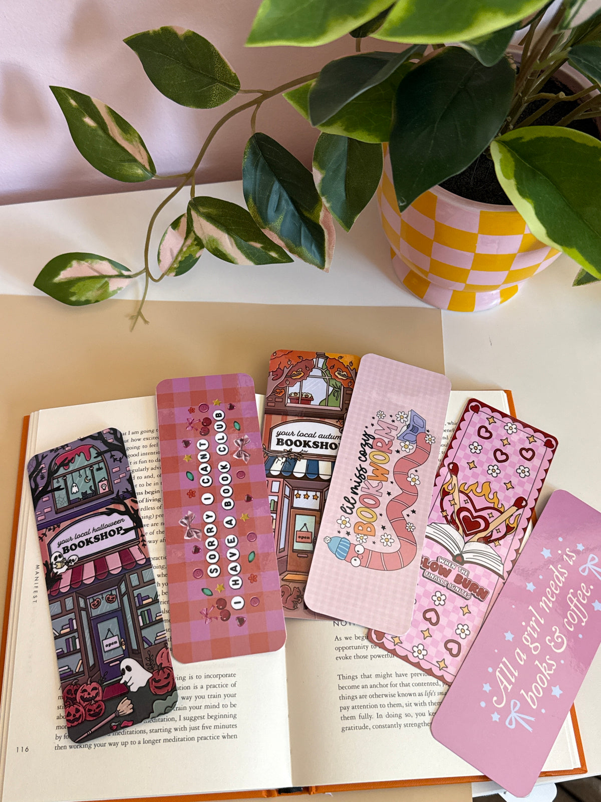 Double-Sided Laminated Bookmarks | Cute Bookish Bookmark | 6” x 2”