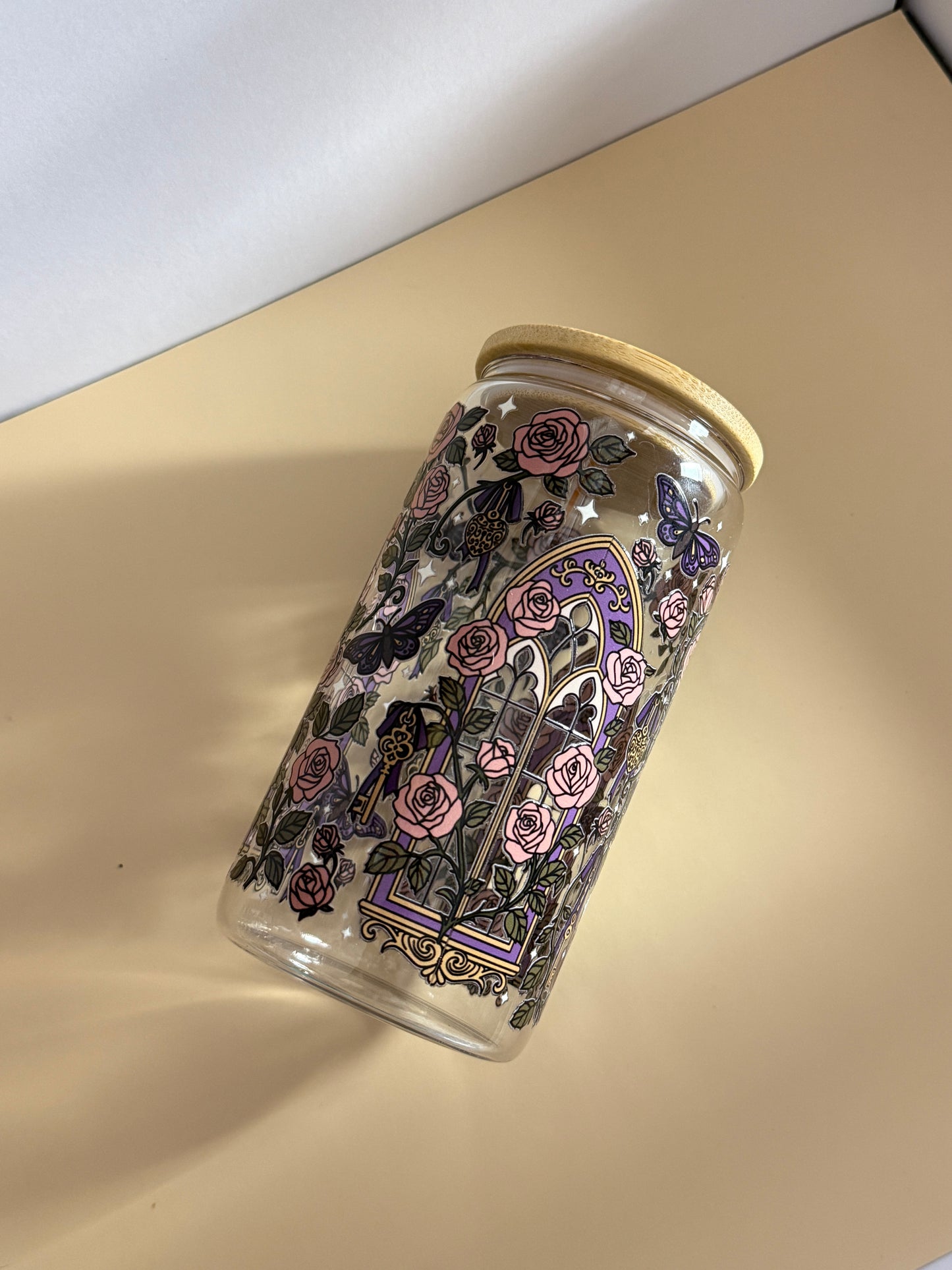 Fantasy fairytale glass cup | 16oz glass cup