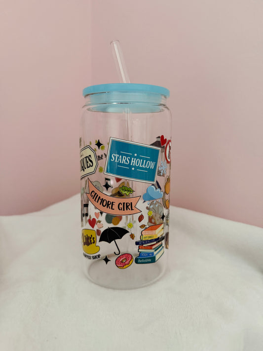 Coffee & Girls - 16oz Tumbler with Plastic Lid & Glass Straw