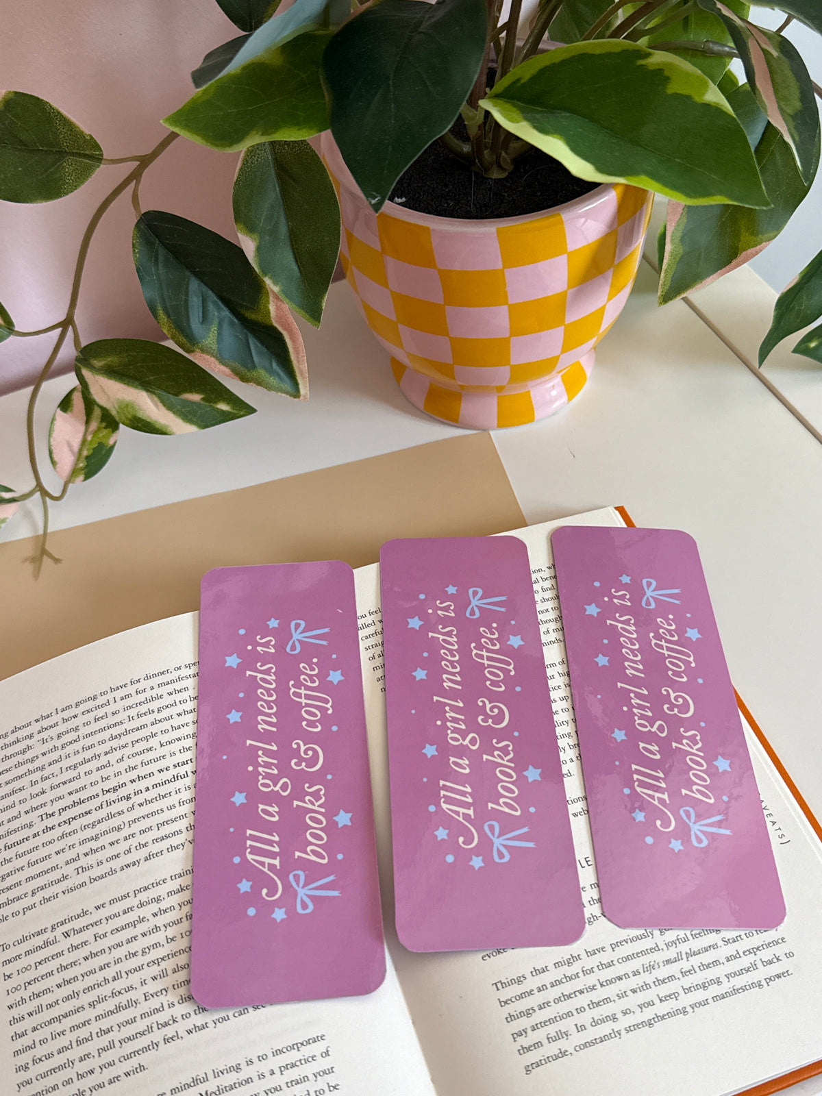 Double-Sided Laminated Bookmarks | Cute Bookish Bookmark | 6” x 2”