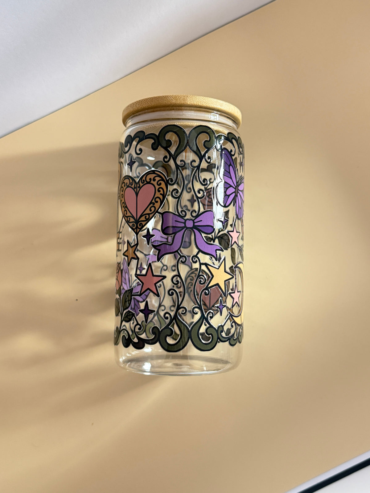 Secret Garden glass cup | 16oz glass cup