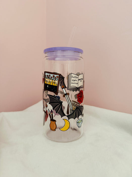 ACOTAR Cup | 16oz Tumbler with Plastic Lid & Glass Straw