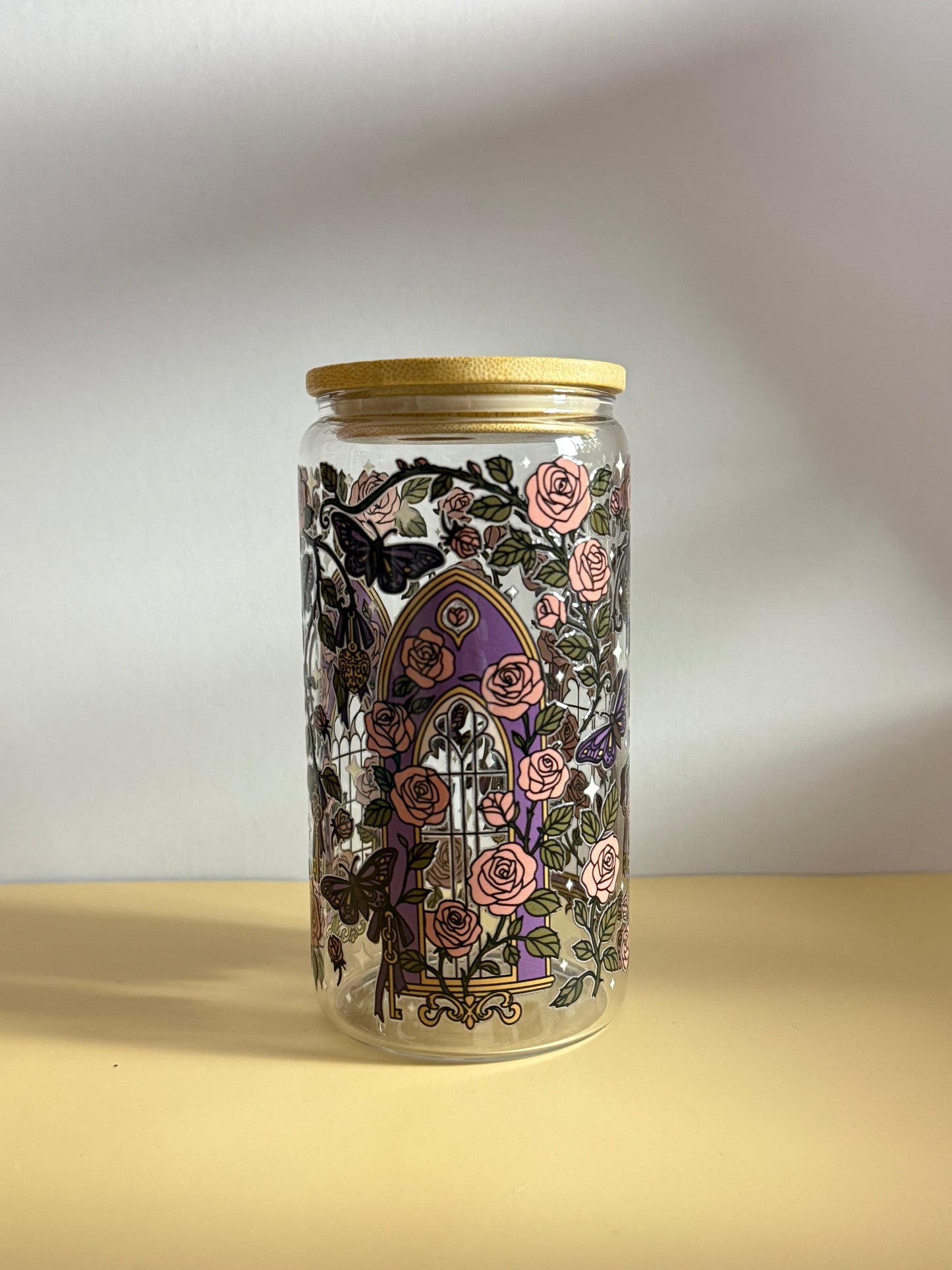 Fantasy fairytale glass cup | 16oz glass cup