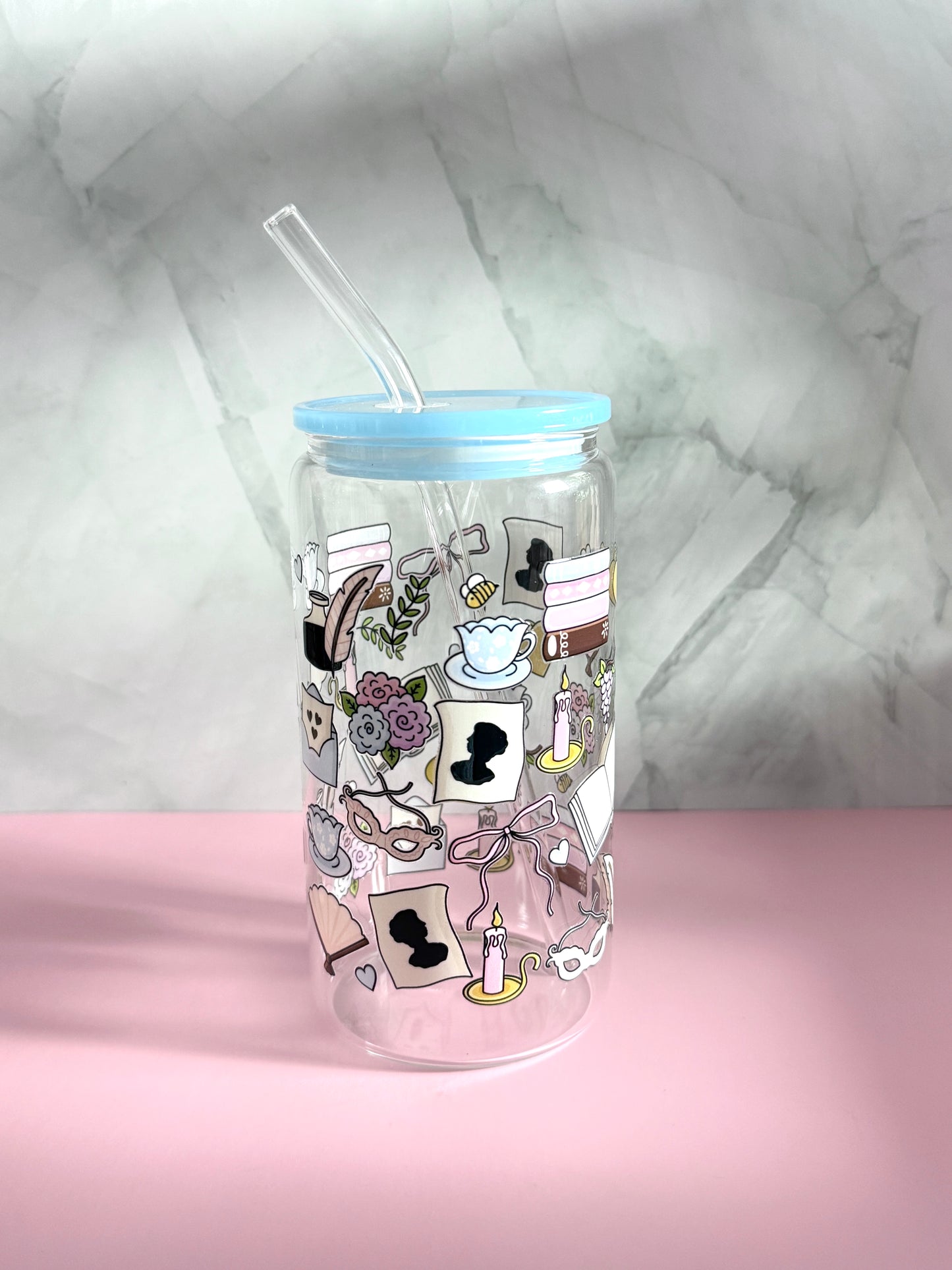 Regency love glass cup | 16oz glass cup