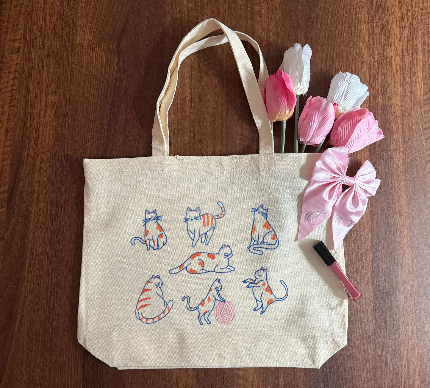 Cats on a Bag | Canvas Tote with Zipper