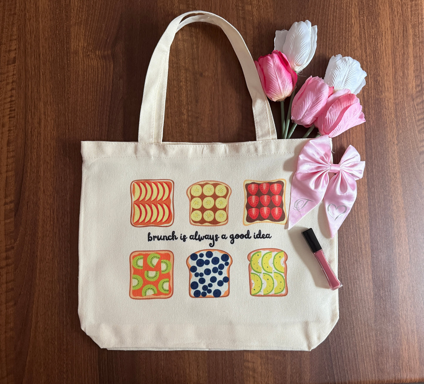 Brunch is always a good idea | Canvas Tote with Zipper