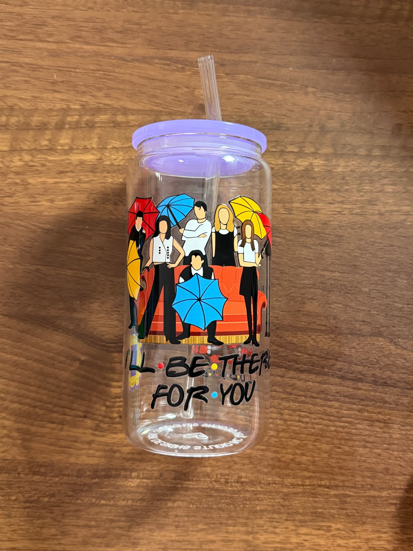 Friends - 16oz Tumbler with Plastic Lid & Glass Straw
