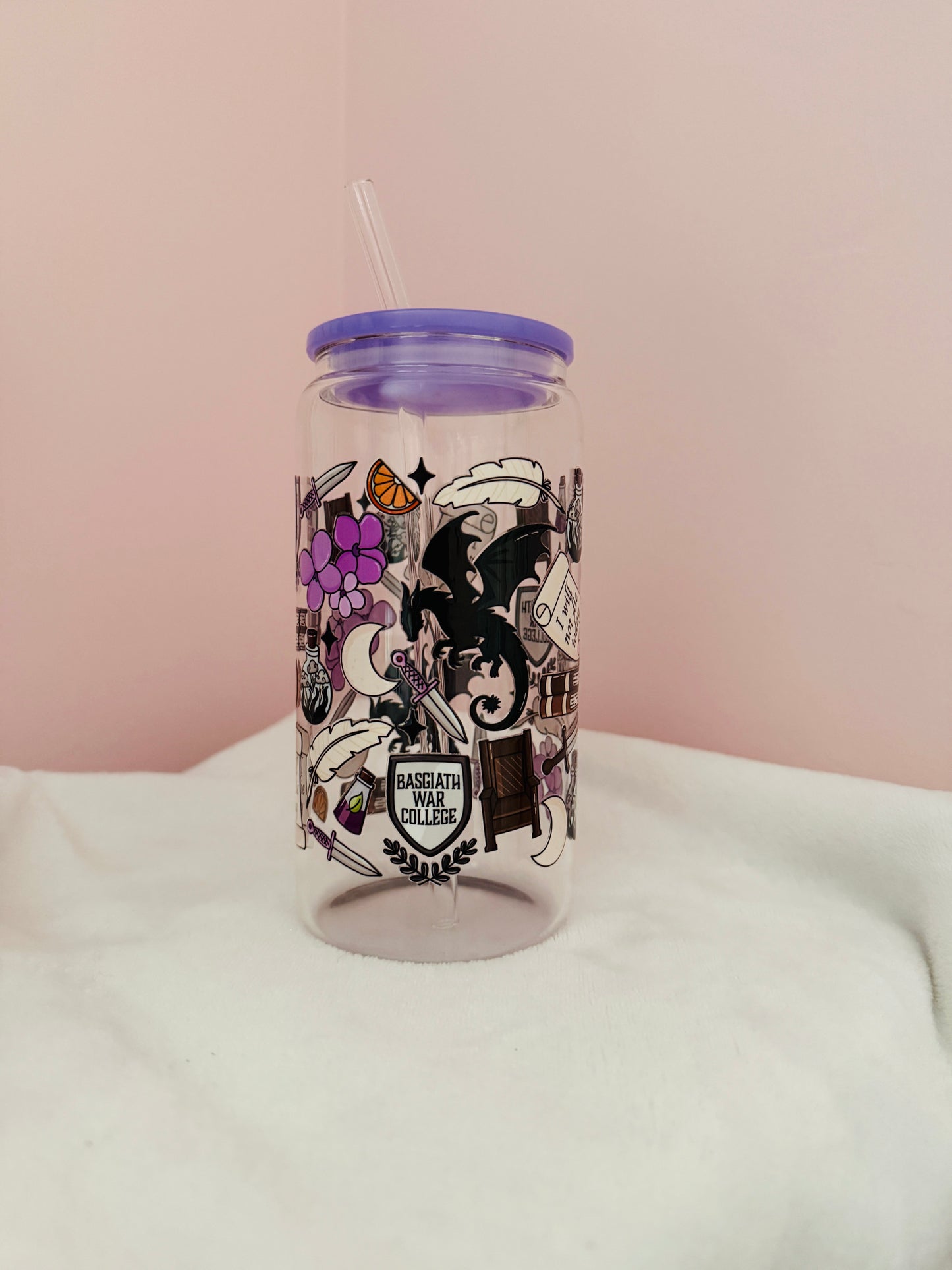 War College | 16oz Tumbler with Plastic Lid & Glass Straw