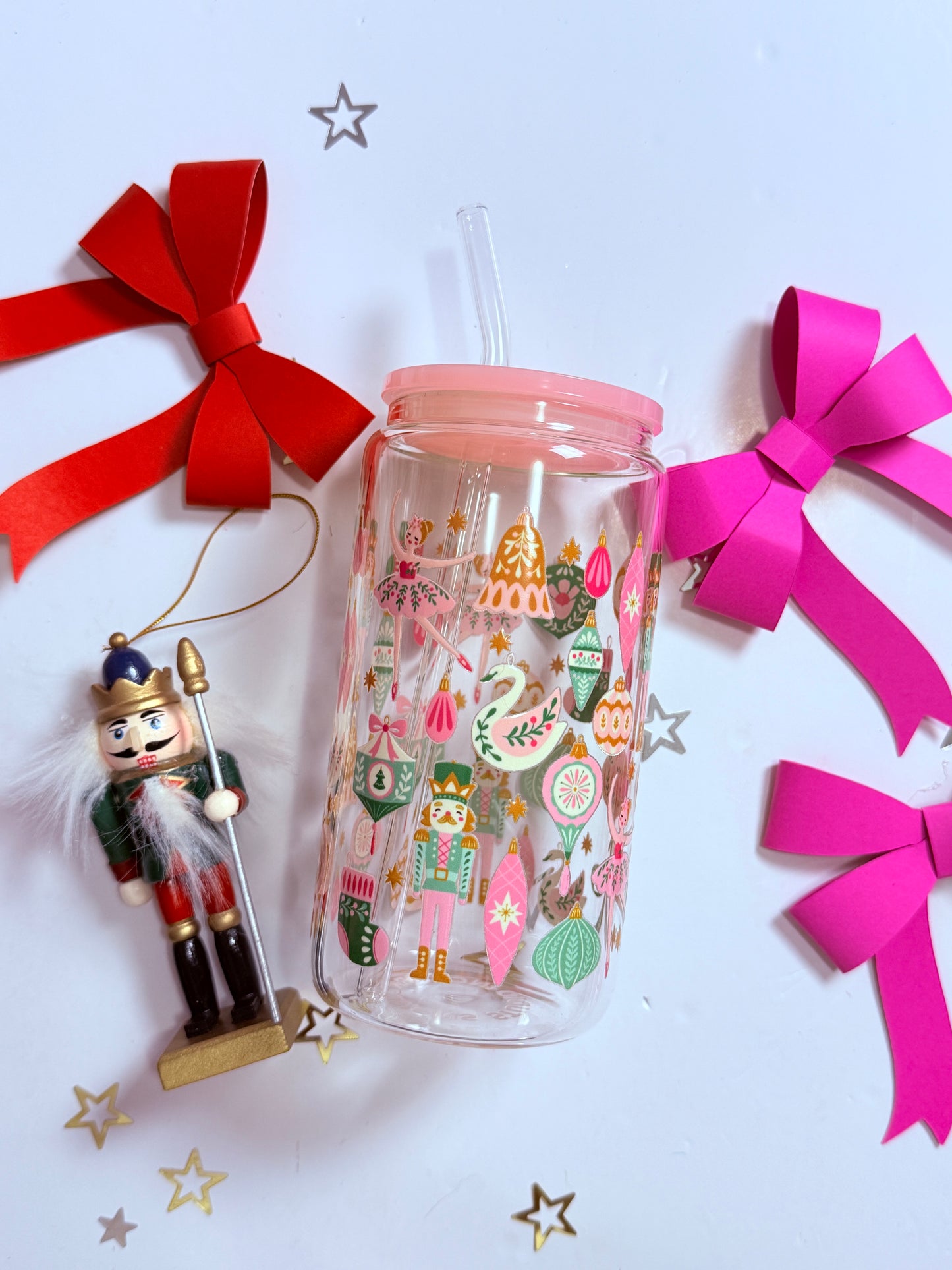 Nutcracker Ballet - 16oz Tumbler with Bamboo Lid & Glass Straw