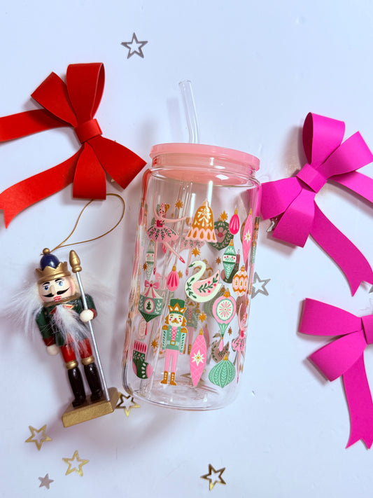 Nutcracker Ballet - 16oz Tumbler with Bamboo Lid & Glass Straw