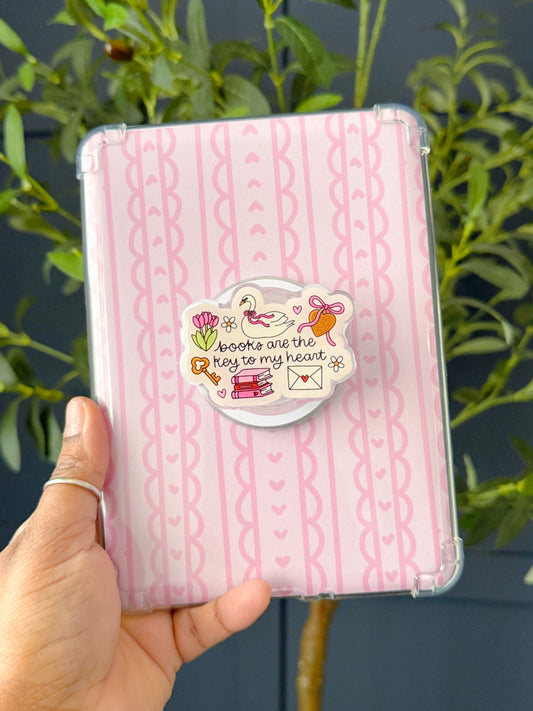 Key to my Heart | Magnetic Phone & E-reader Grip | Snap-On | MagSafe Style