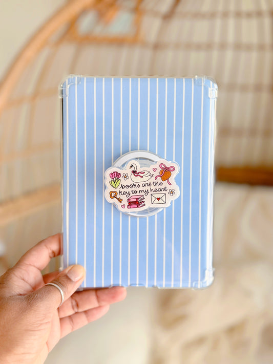 Key to my Heart | Magnetic Phone & E-reader Grip | Snap-On | MagSafe Style