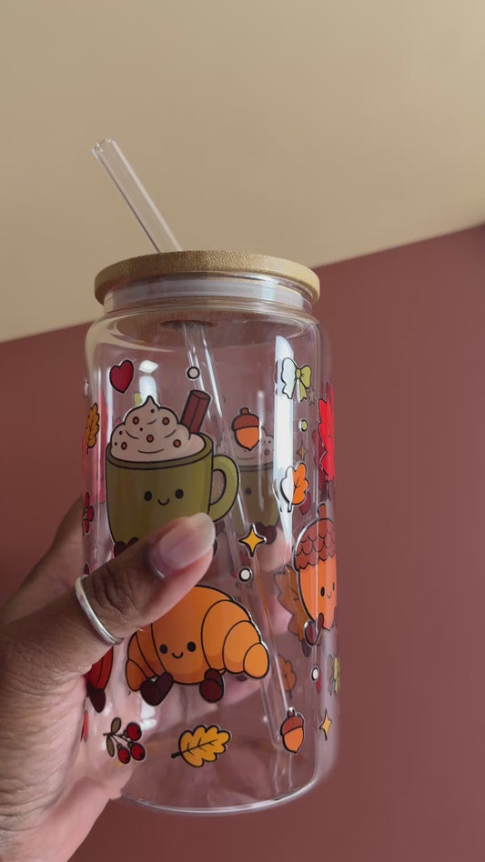 Autumn Jellies Glass Cup | 16oz glass cup